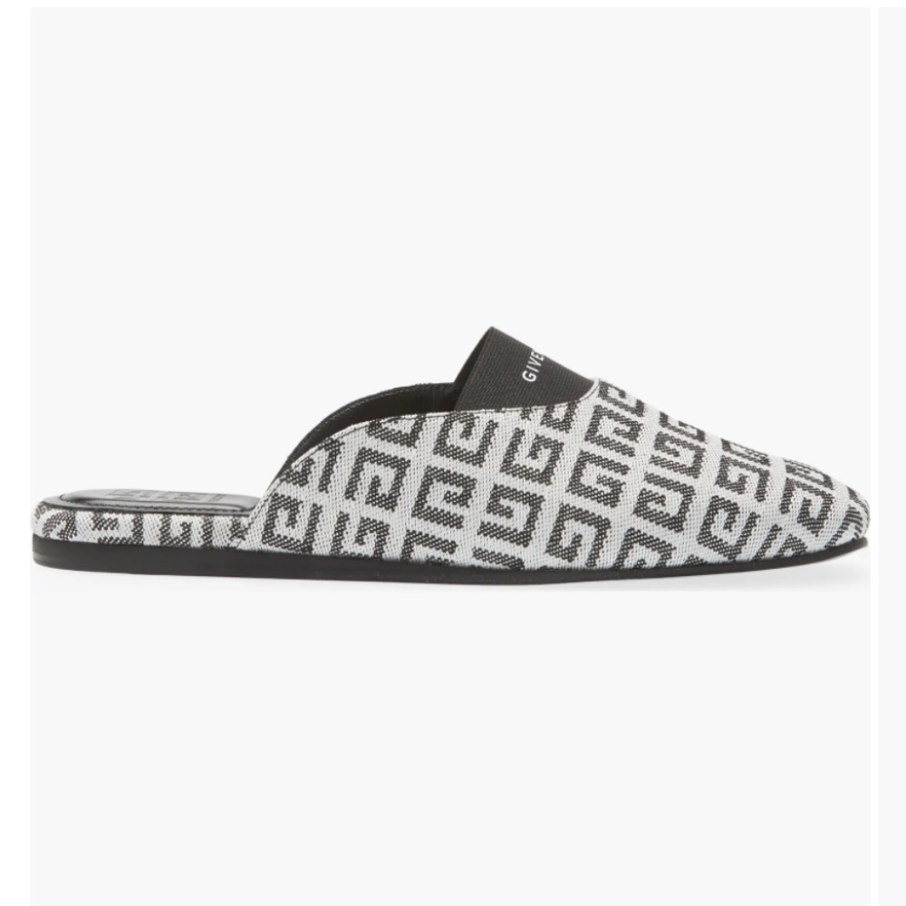 NIB $595 Givenchy Bedford 4G Logo Jacquard Mule in Black/White 7.5US / 37.5EU! - Picture 3 of 6